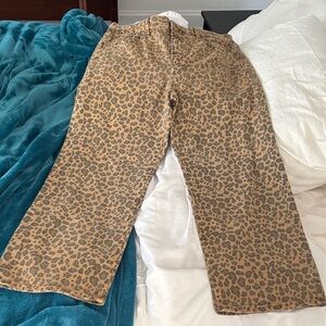 American Eagle Outfitters Leopard Print Cropped Jeans